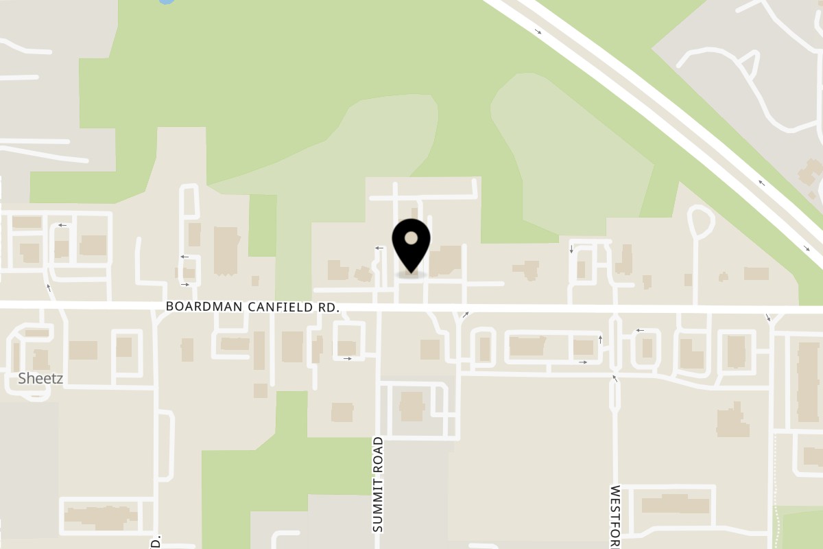 Map showing the location of Risi Pizzeria & Italian Cuisine on 4350 Boardman-Canfield Rd in Canfield